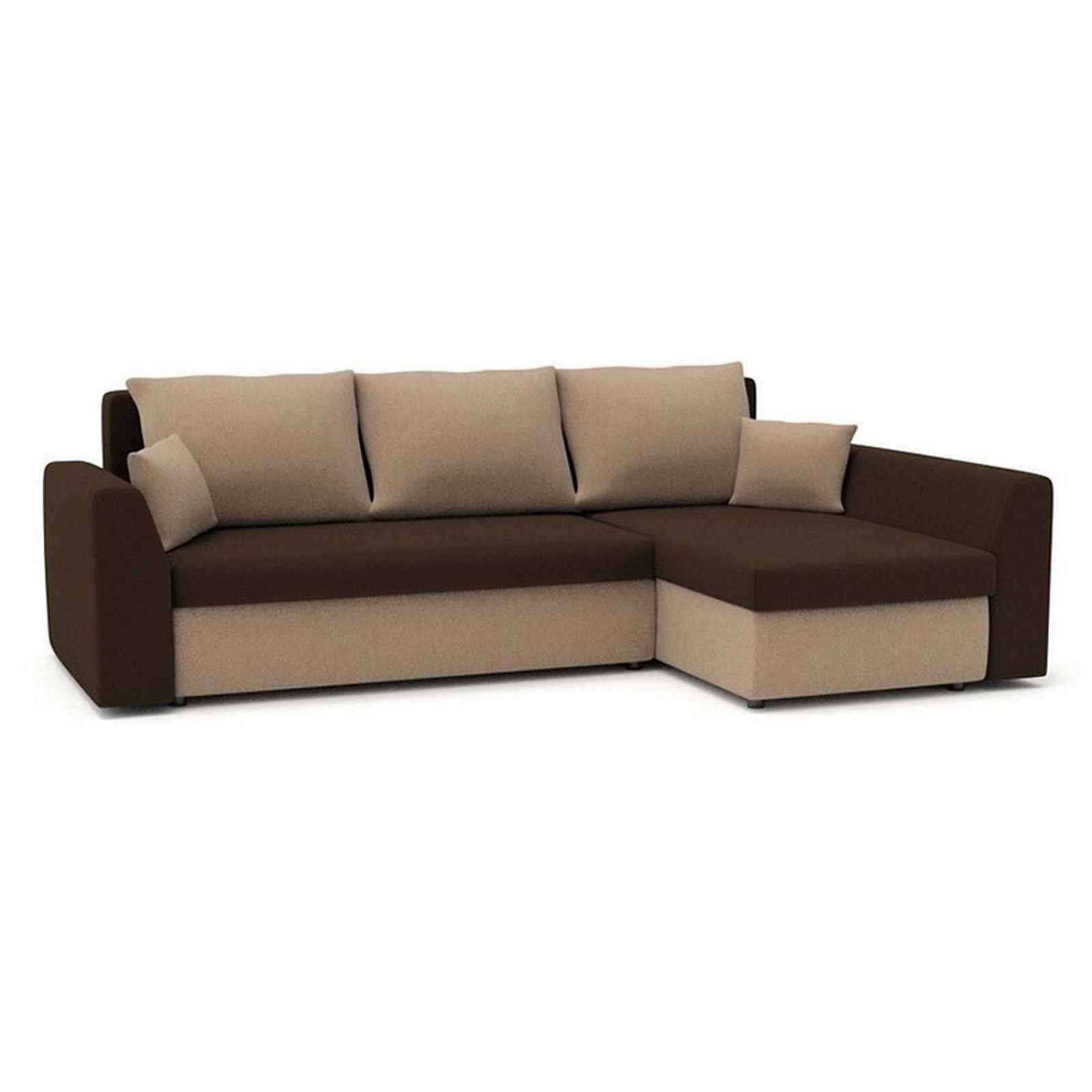 Rohová rozkládací sedací souprava PAUL MODEL 2 Pravá Hnědá/cappuccino