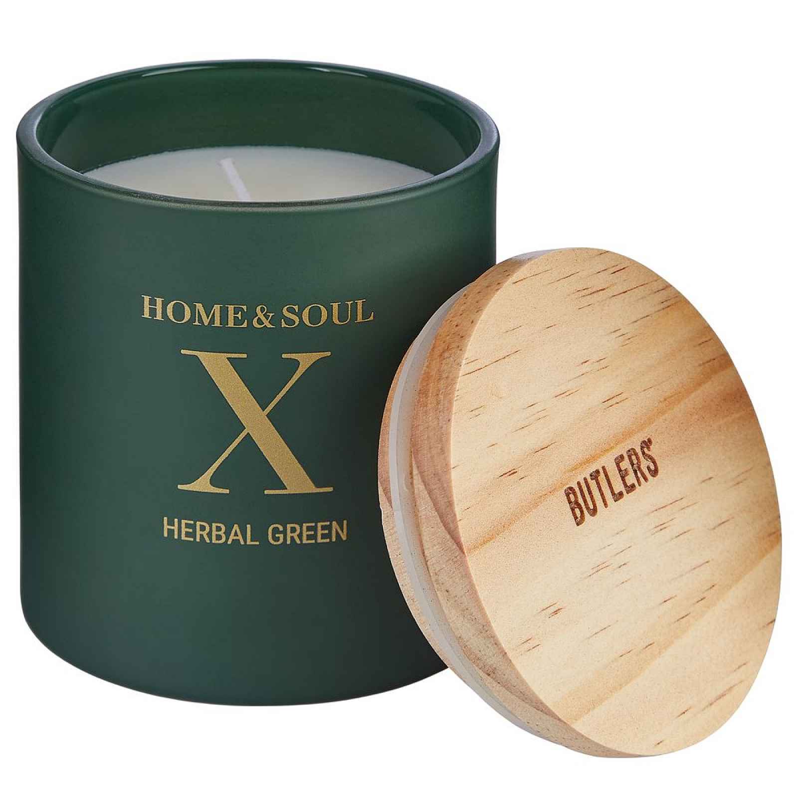 Butlers HOME & SOUL Vonná svíčka se sójovým voskem "Herbal Green"