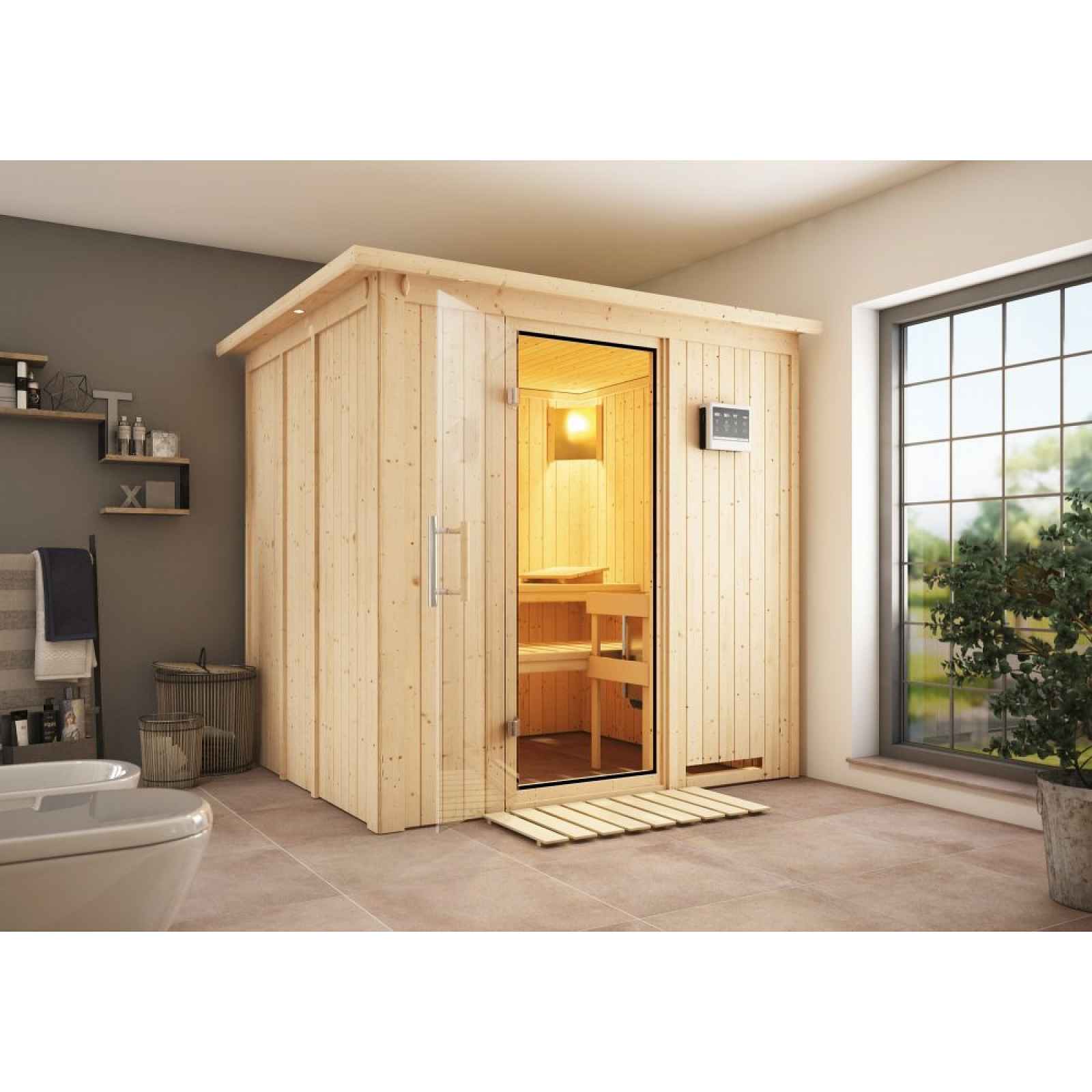 Interiérová finská sauna 196 x 170 cm
