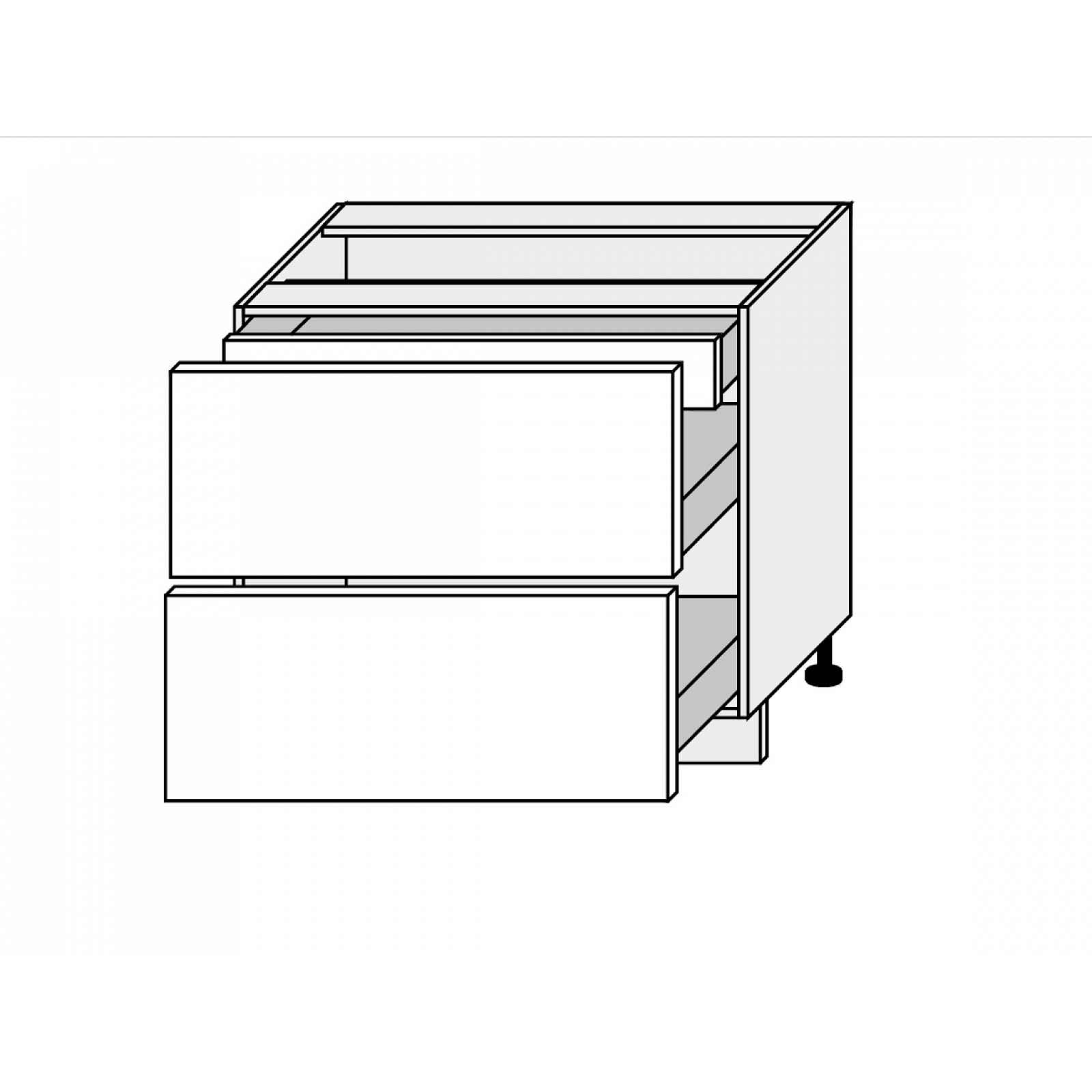 PLATINUM, skříňka dolní D2A 90/1A, korpus: bílý, barva: vanilla