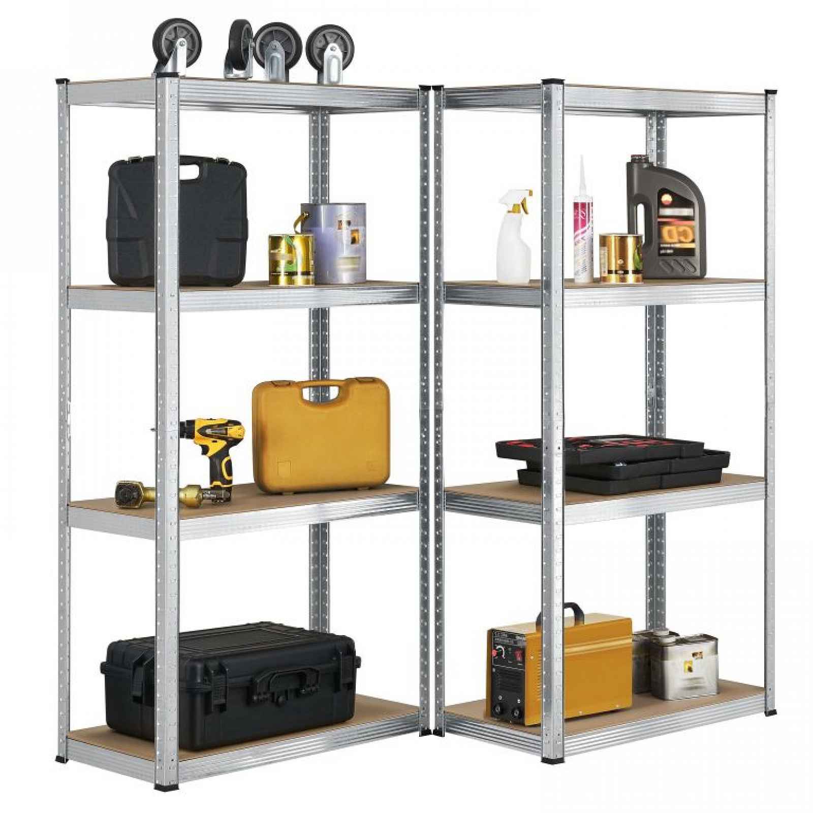Kovový regál Easy 2 ks 160x80x40 cm, 4 police, nosnost 640kg