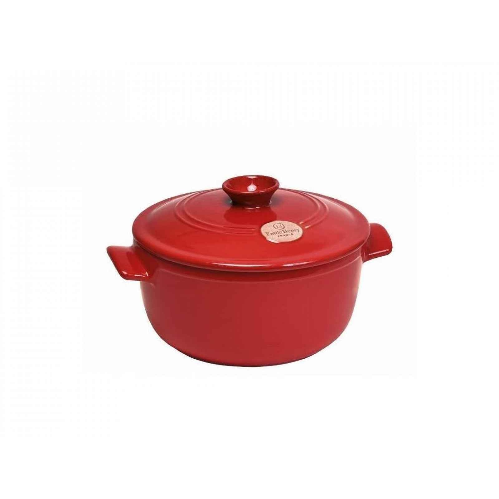 Hrnec kulatý s poklicí Emile Henry - 22 cm / 2,5 l, granátová