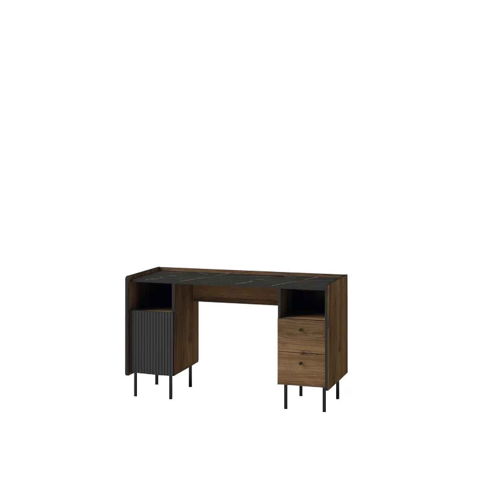 PC stůl Presto P9,ořech warmia/san sebastian/černý mat HELCEL