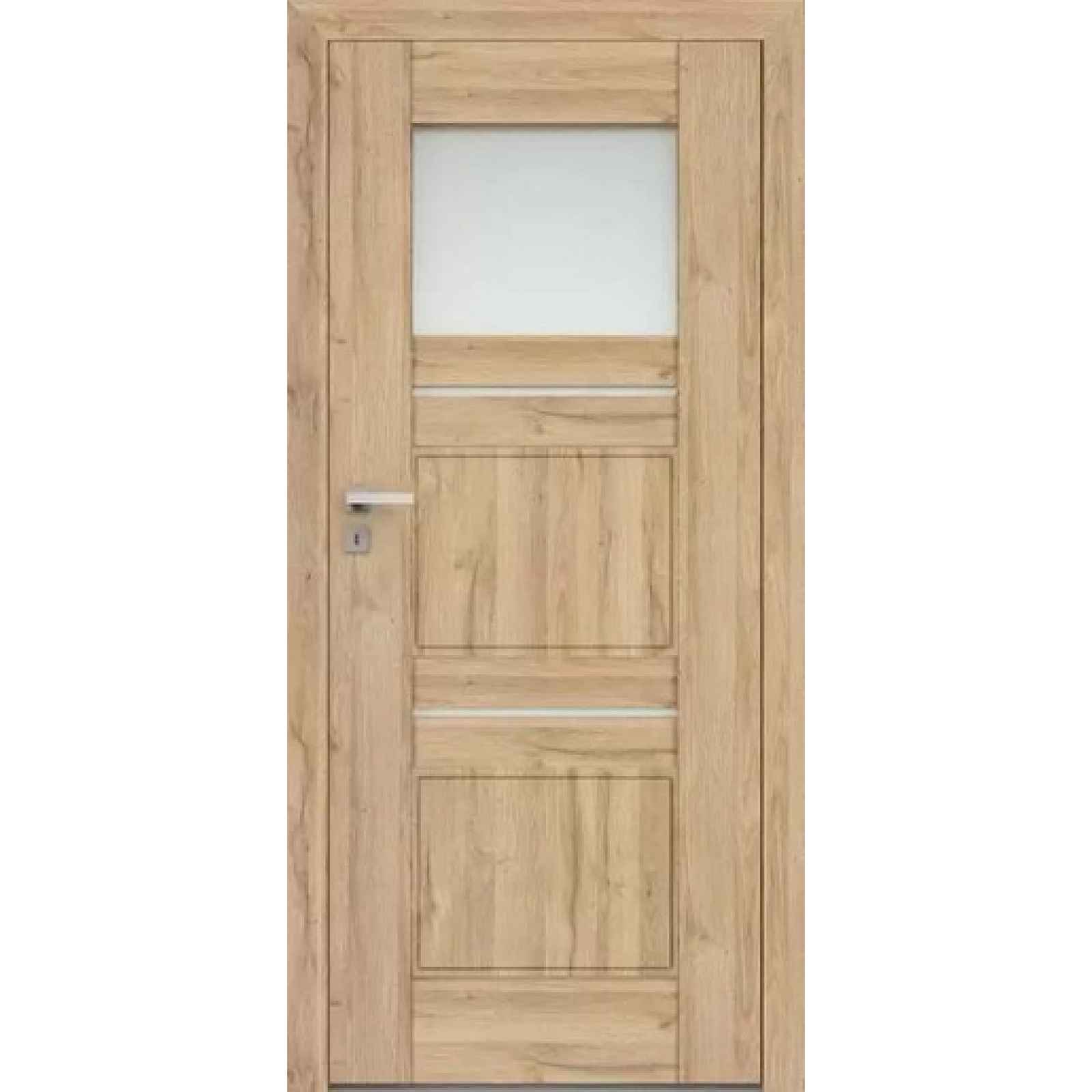 Interiérové rámové dveře Piano 5 s obdelným a horizontálním prosklením. Dveře mají rám z MDF desky.