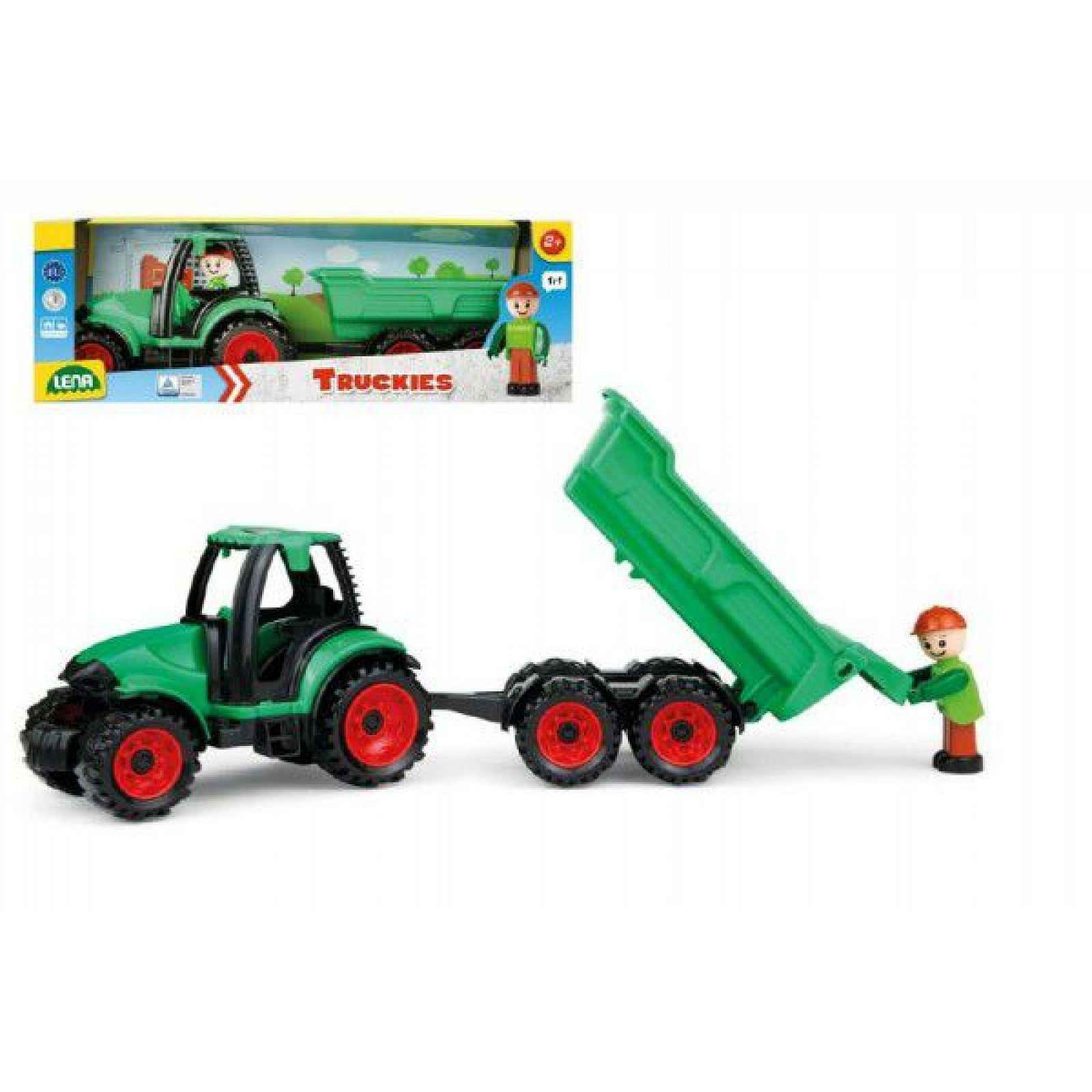 Lena Traktor s vlečkou Truckies, 32 cm