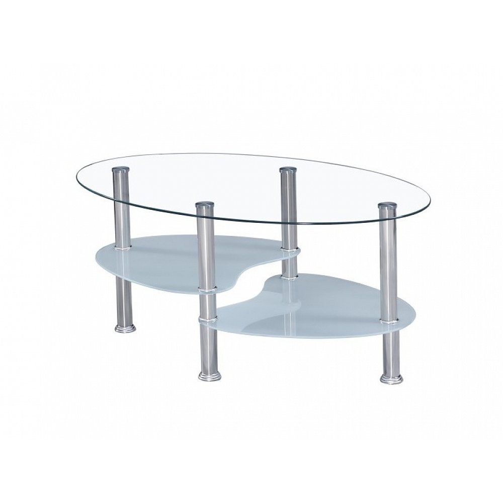 WAVE NEW konferenční stolek, ocel/sklo