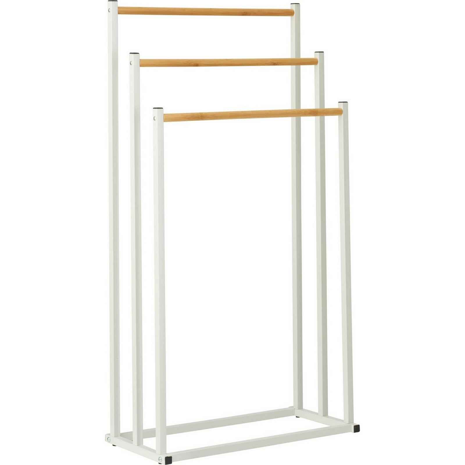Kovový stojan na ručníky Bambus 45 × 23 × 85 cm, bílá