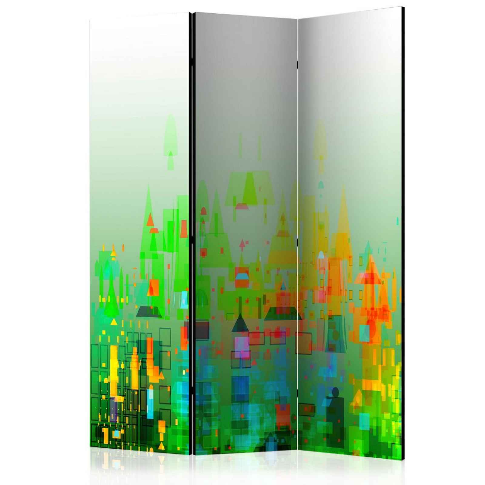 Paraván Abstract City Dekorhome 135x172 cm (3-dílný)