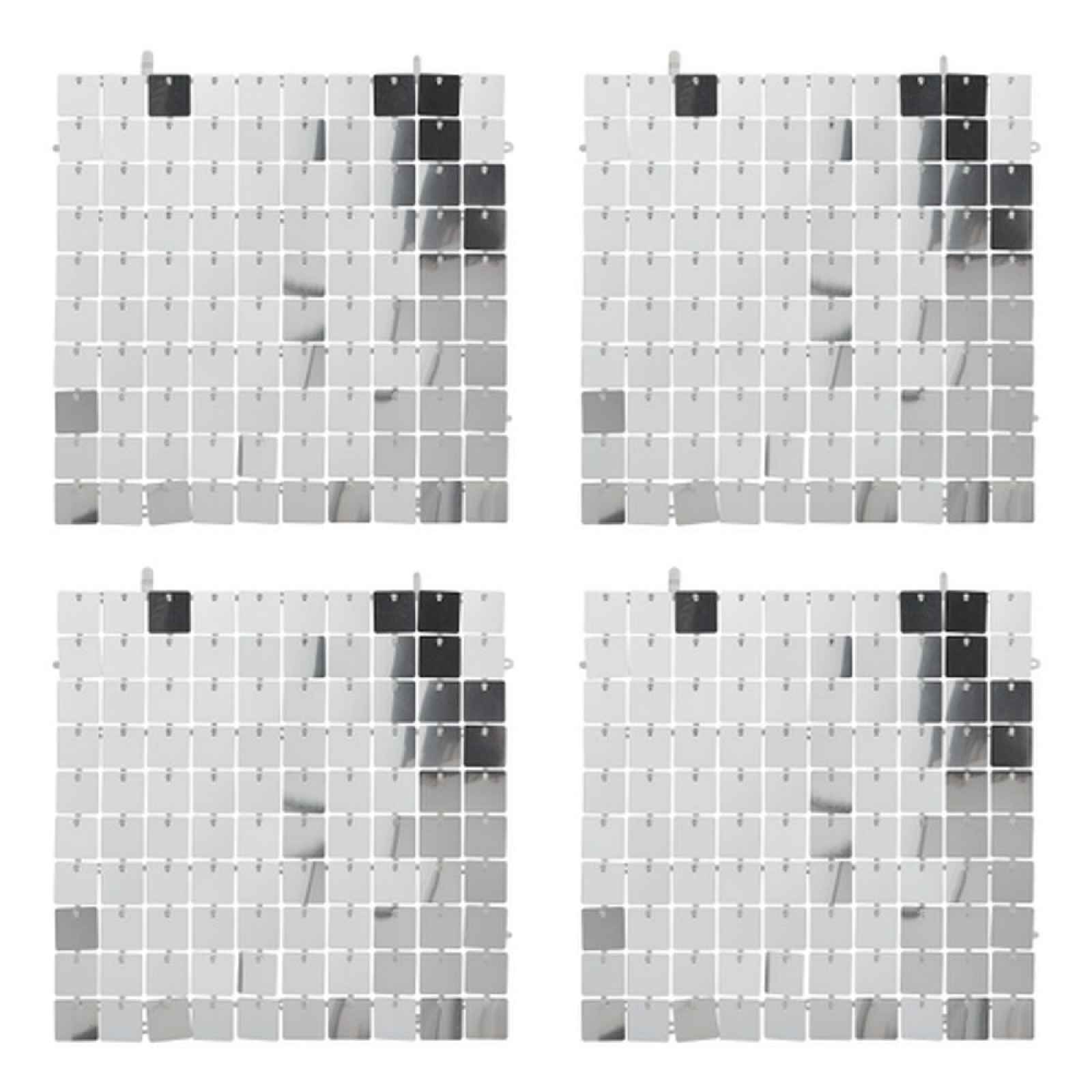 Butlers DISCO Nástěnná dekorace 30 x 30 cm 4 ks - stříbrná