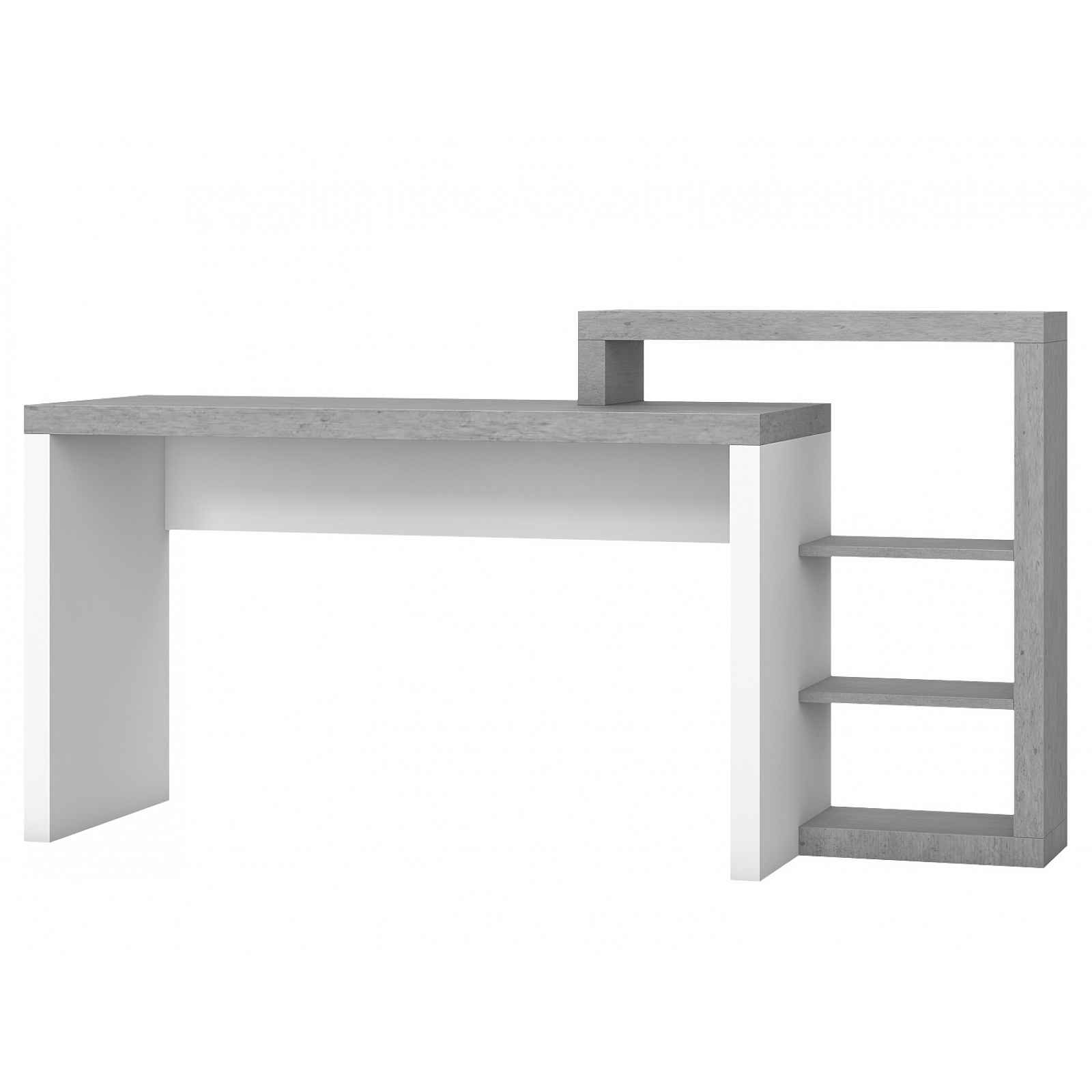 BOTA TYP 36 psací stůl, pravé provedení, bílá/beton colorado