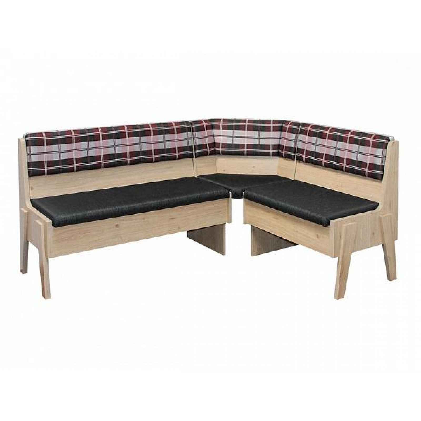Rohová jídelní lavice Maxim černá - dub sonoma, 125x165 cm