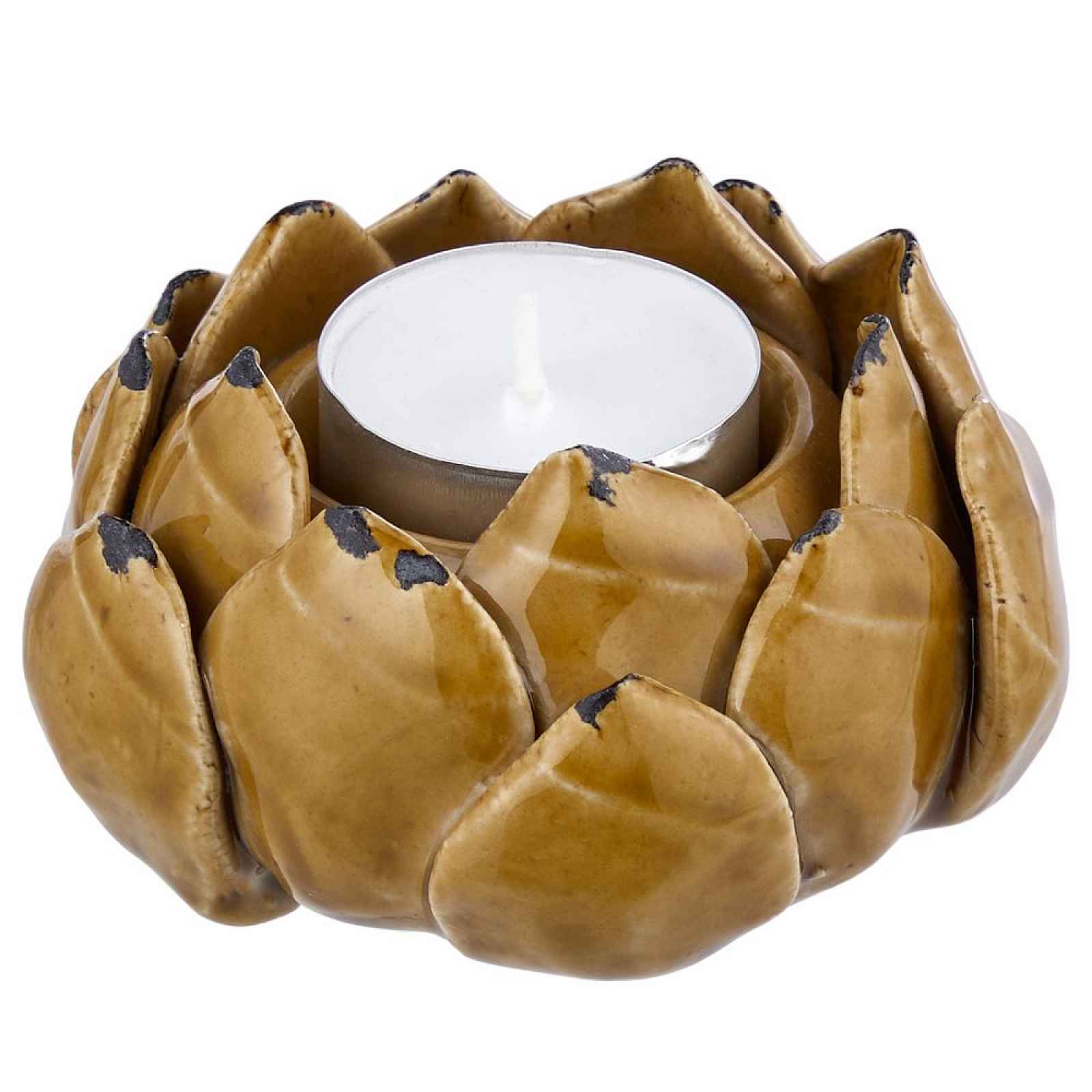 Butlers BLOSSOM Svícen na čajovou svíčku - žlutá