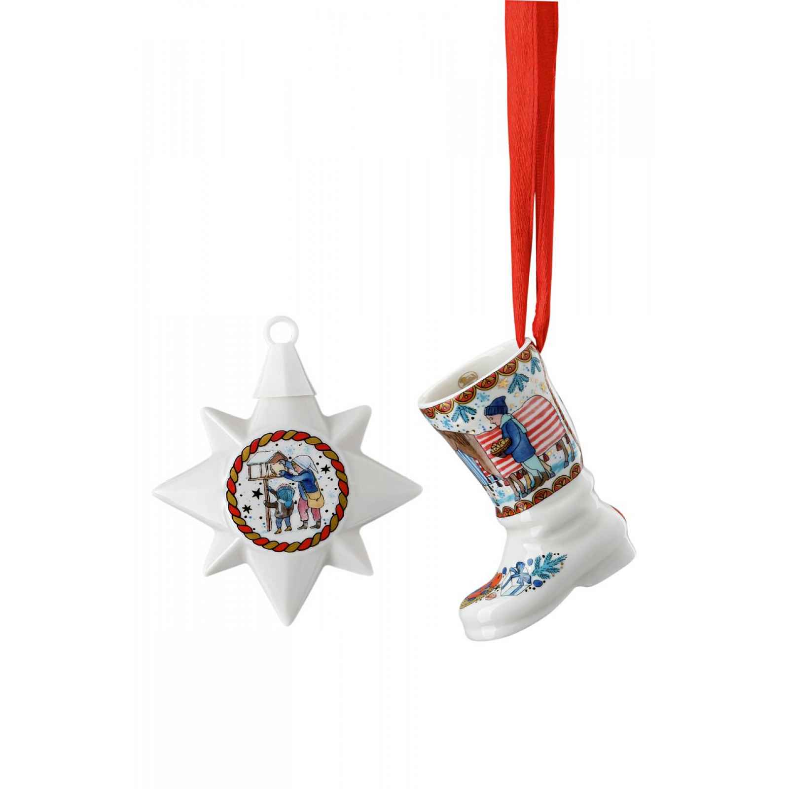 Rosenthal Vánoční set porcelánová mini hvězda a mini botička, Vánoční dárky, limitka