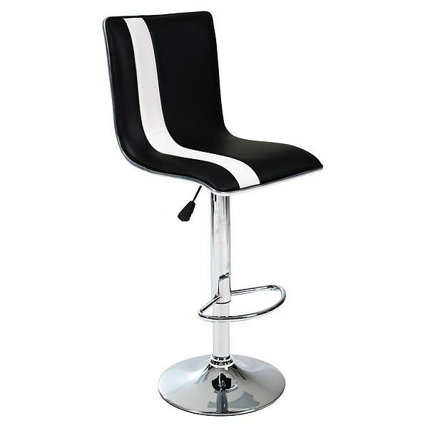Barová židle černá, 39x96-117x48 cm