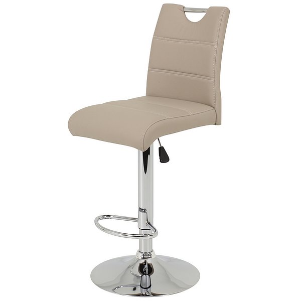 Barová židle Miranda, cappuccino ekokůže, 38x97-119x50 cm