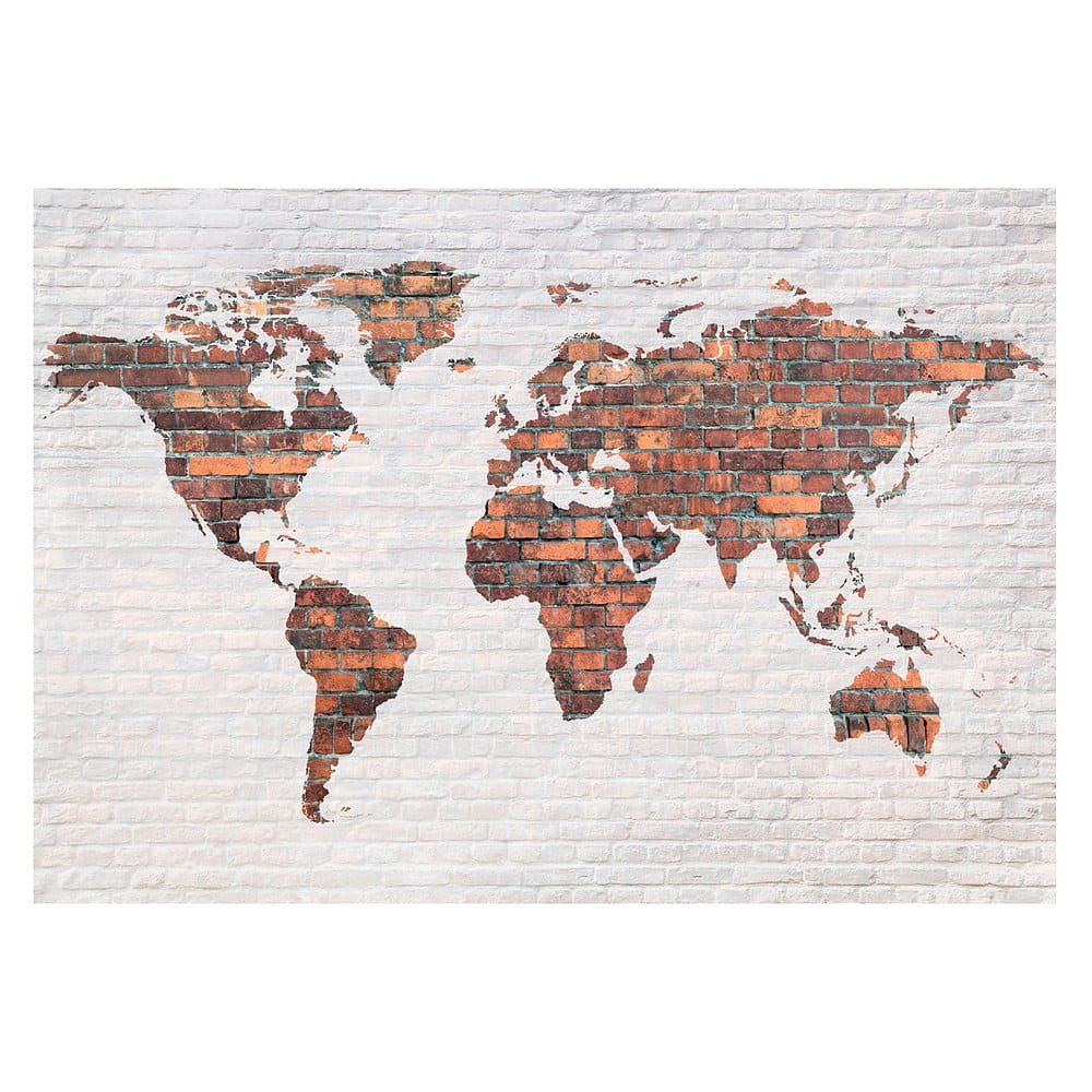 Velkoformátová tapeta Bimago Brick World Map Wall, 400 x 280 cm