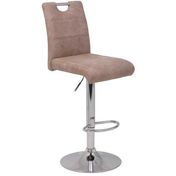 Barová židle Miranda, béžová vintage látka, 38x97-119x50 cm