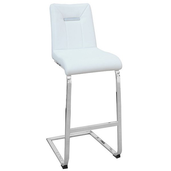 Barová židle Flex, bílá ekokůže, 40,5x108x51 cm