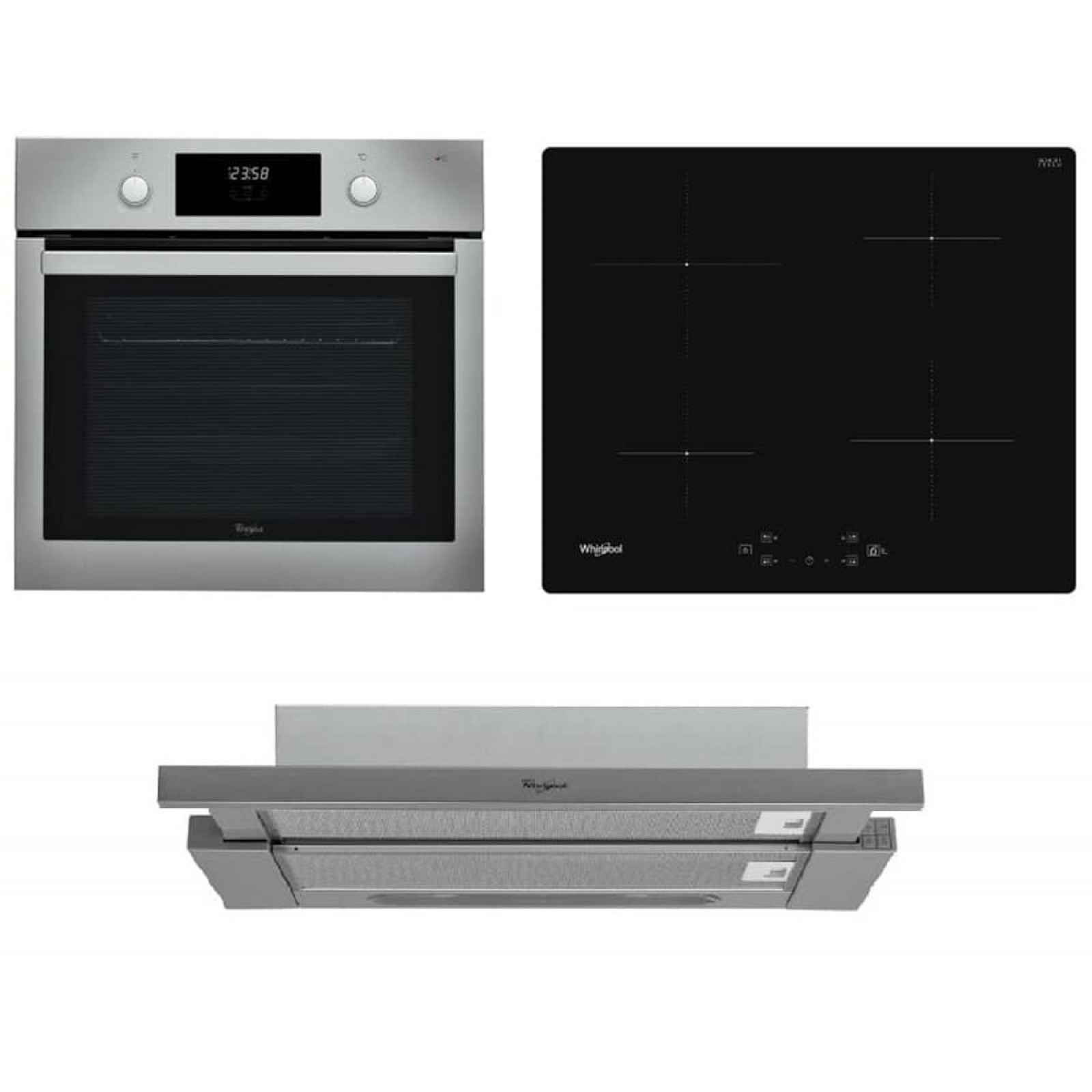 Akční set spotřebičů Whirlpool trouba AKP745IX + indukční deska WSQ7360NE + výsuvný odsavač par