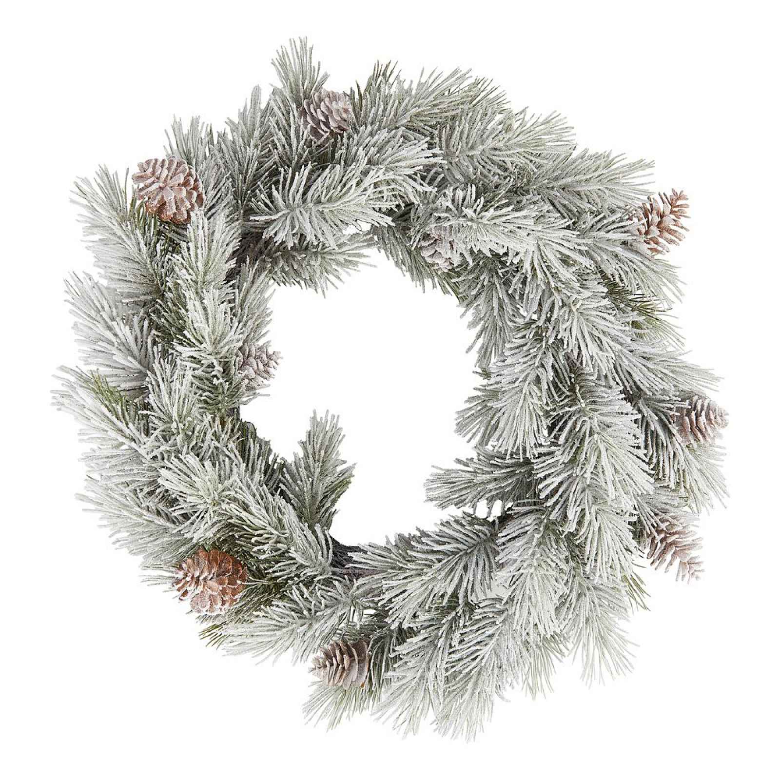 Butlers FLORISTA Věnec se šiškami zasněžený 60 cm