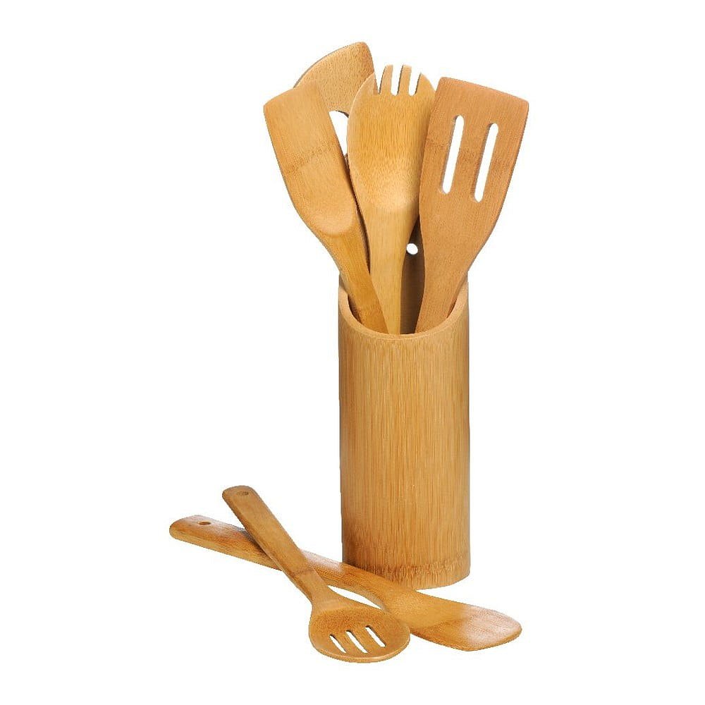 Sada 6 kuchyňských nástrojů s držákem z bambusu Premier Housewares Bamboo