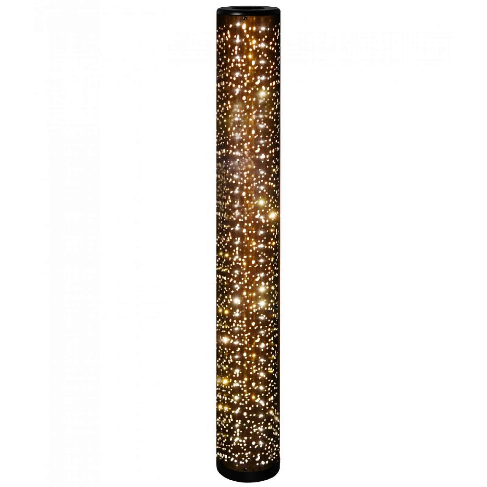Stojací LED lampa Taco, třpytivý efekt, černo-zlatá látka