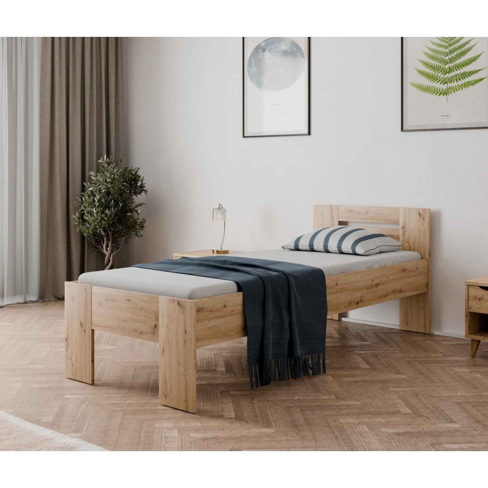 Postel Osaka 80x200 cm, dub artisan