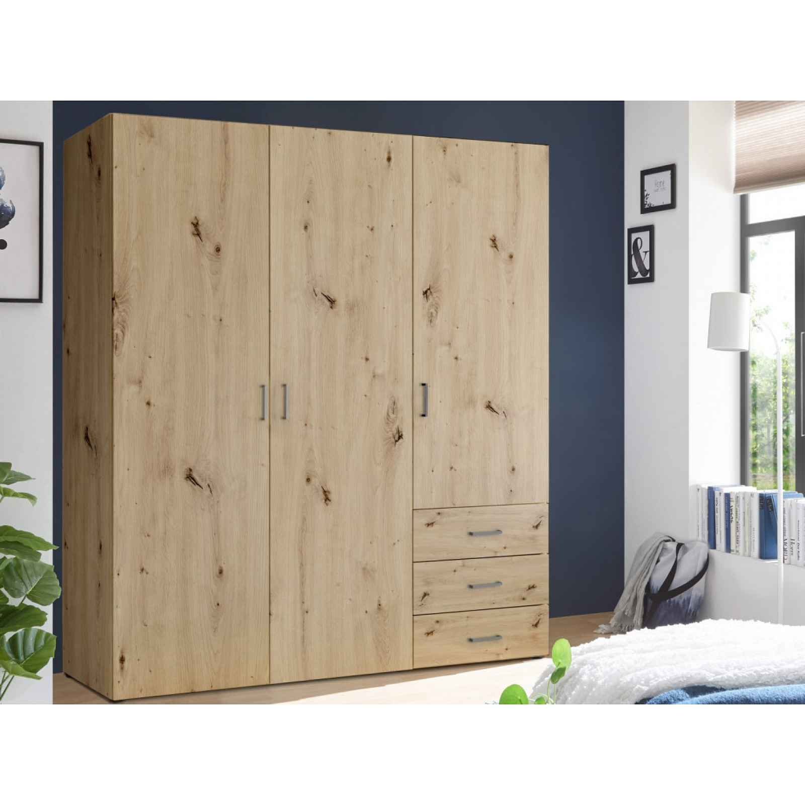 Šatní skříň Koski, 150 cm, dub artisan