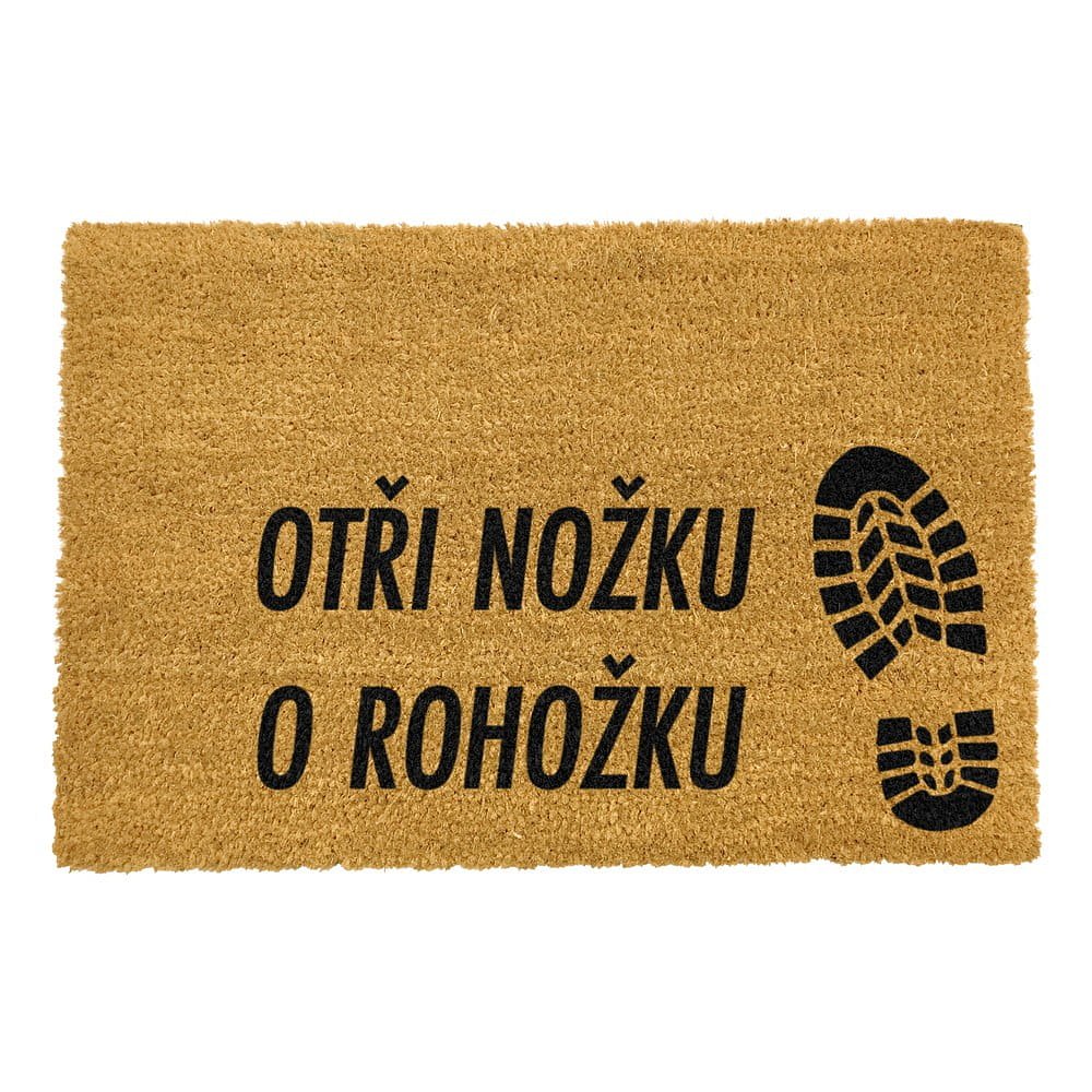 Rohožka z přírodního kokosového vlákna Artsy Doormats Otři Nožku, 40 x 60 cm