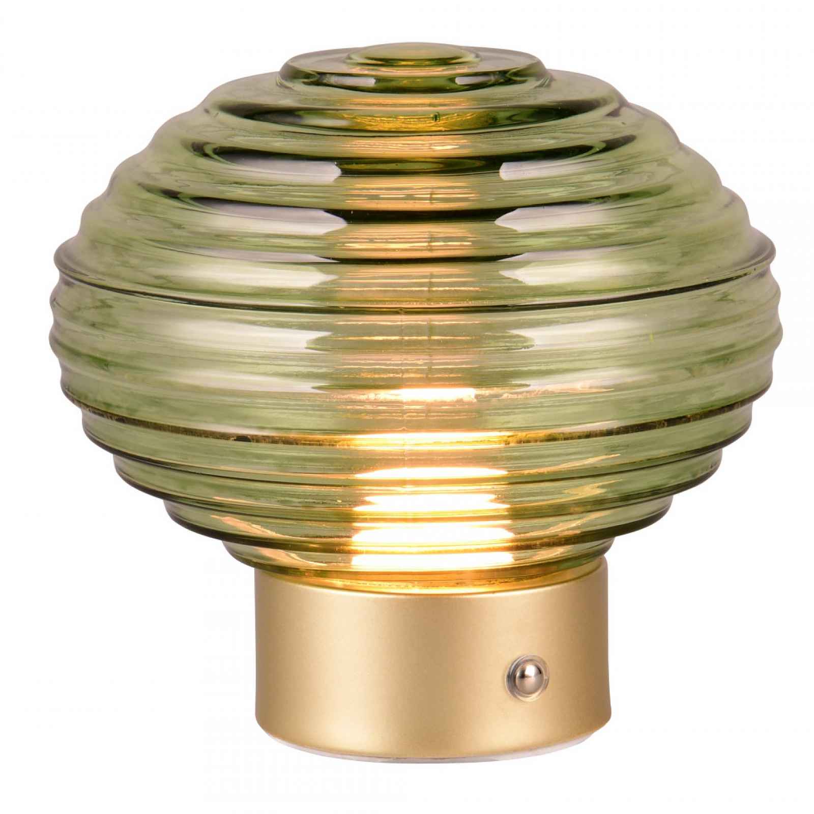 LED stolní lampa nabíjecí Earl 14 cm, zelené sklo