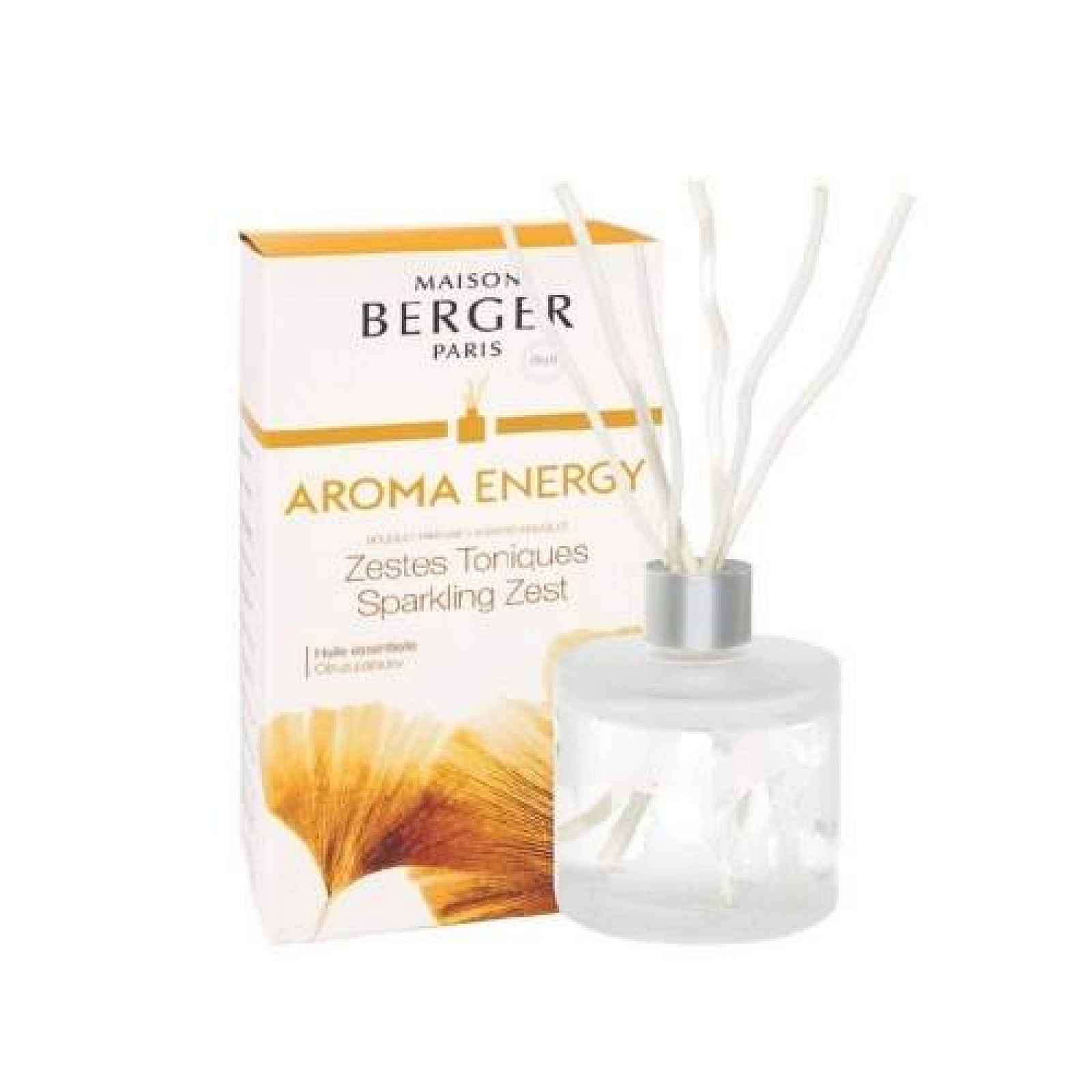 Maison Berger Paris Difuzér s vrbovými tyčinkami Aroma Energy – Čerstvé tonikum, 180 ml