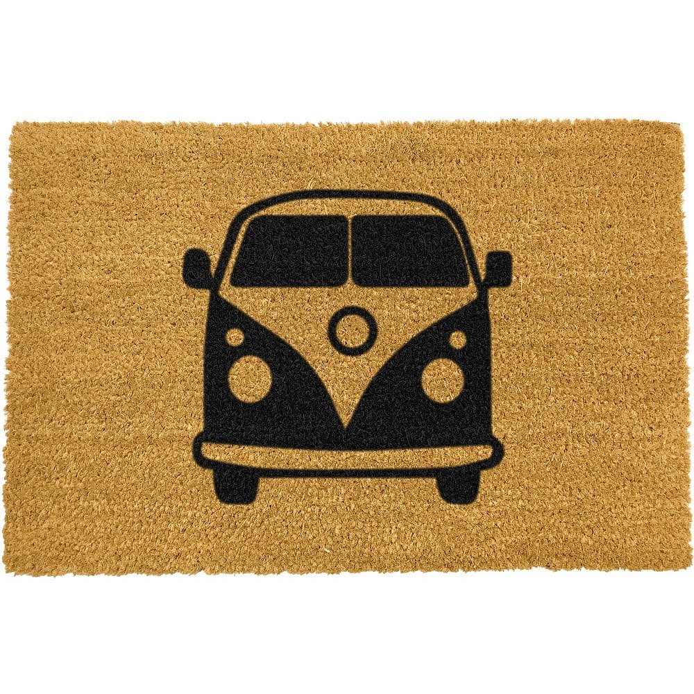 Rohožka z přírodního kokosového vlákna Artsy Doormats Campervan, 40 x 60 cm