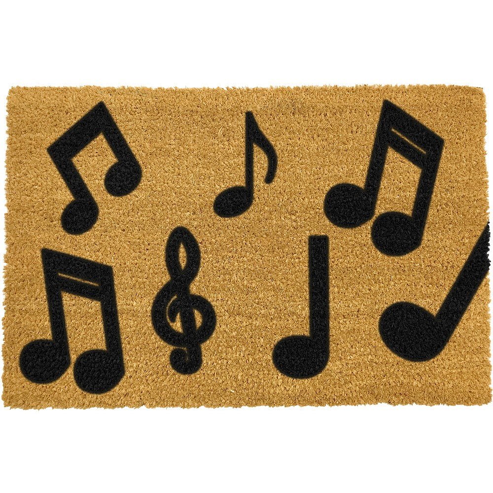 Rohožka z přírodního kokosového vlákna Artsy Doormats Music Notes, 40 x 60 cm