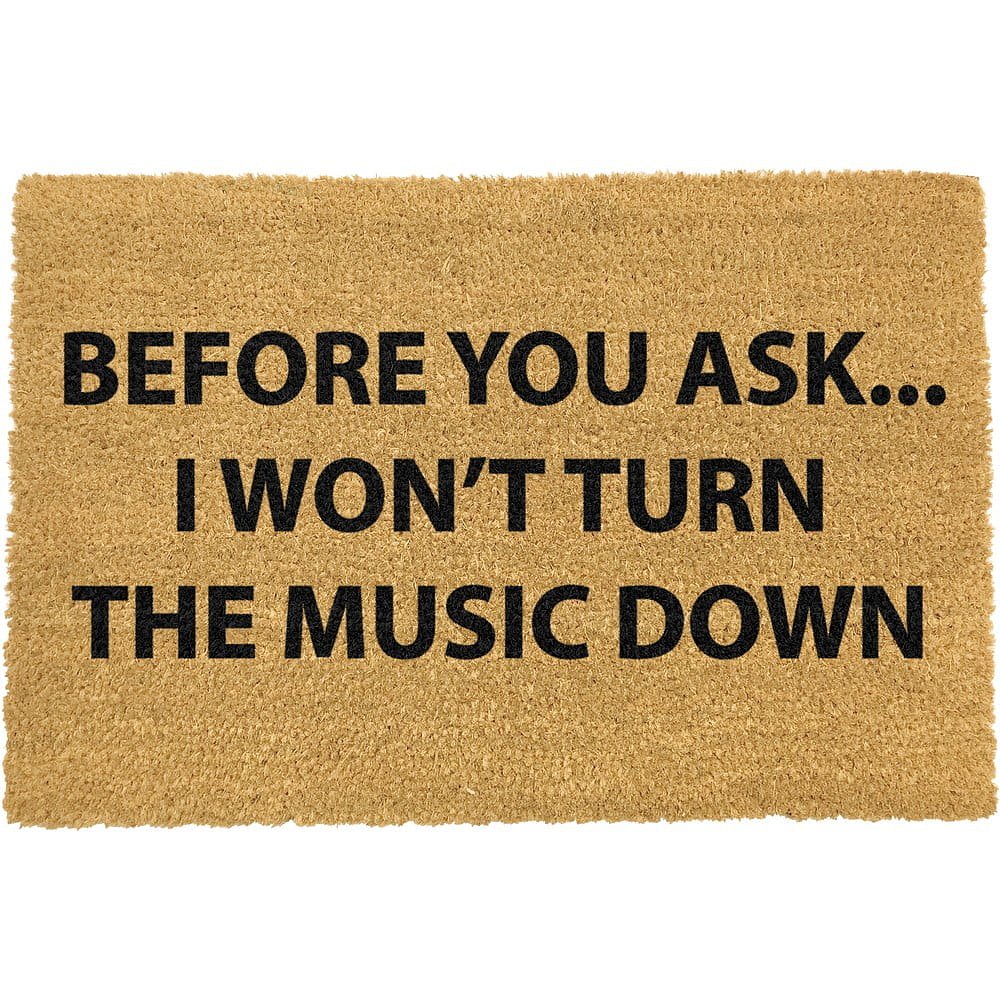 Rohožka z přírodního kokosového vlákna Artsy Doormats Loud Music, 40 x 60 cm