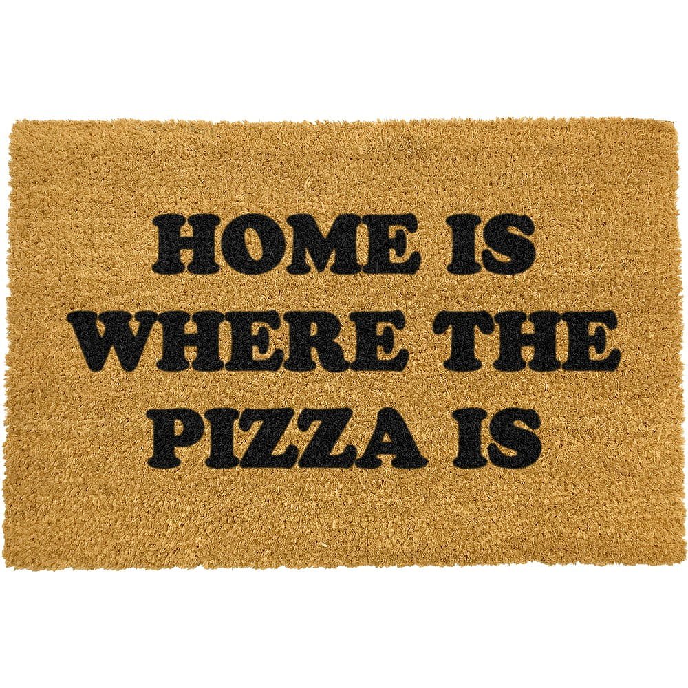 Rohožka z přírodního kokosového vlákna Artsy Doormats Home Is Where the Pizza Is, 40 x 60 cm