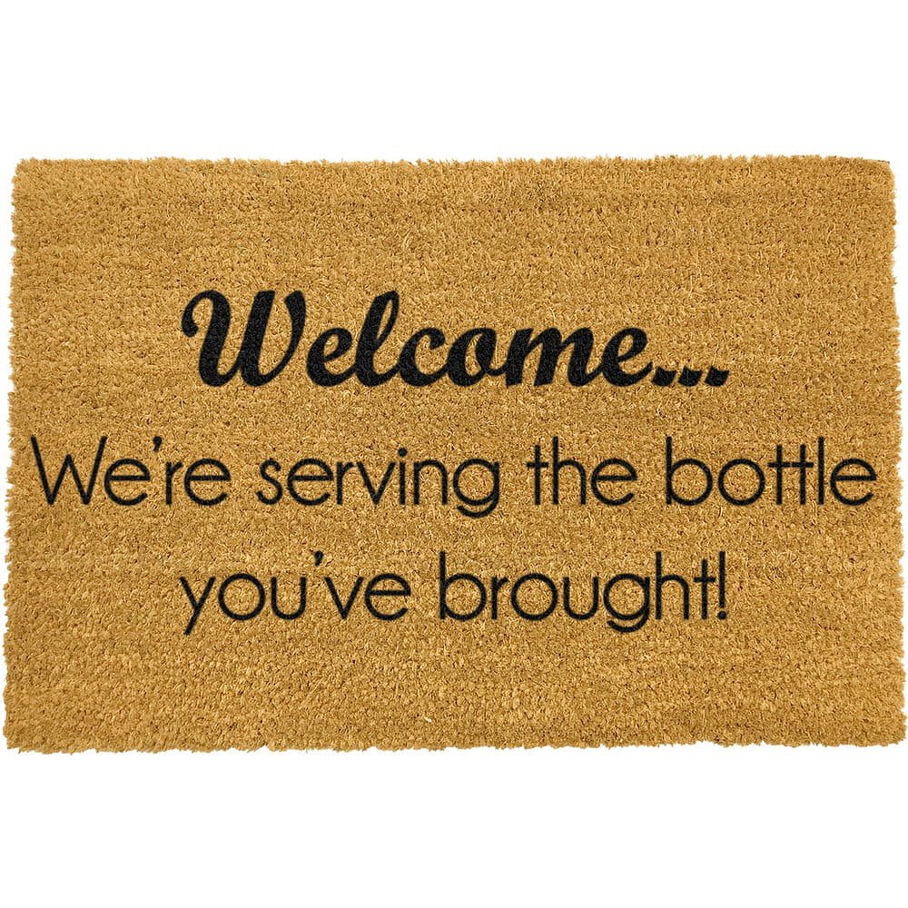 Rohožka z přírodního kokosového vlákna Artsy Doormats Bottle You've Brought, 40 x 60 cm