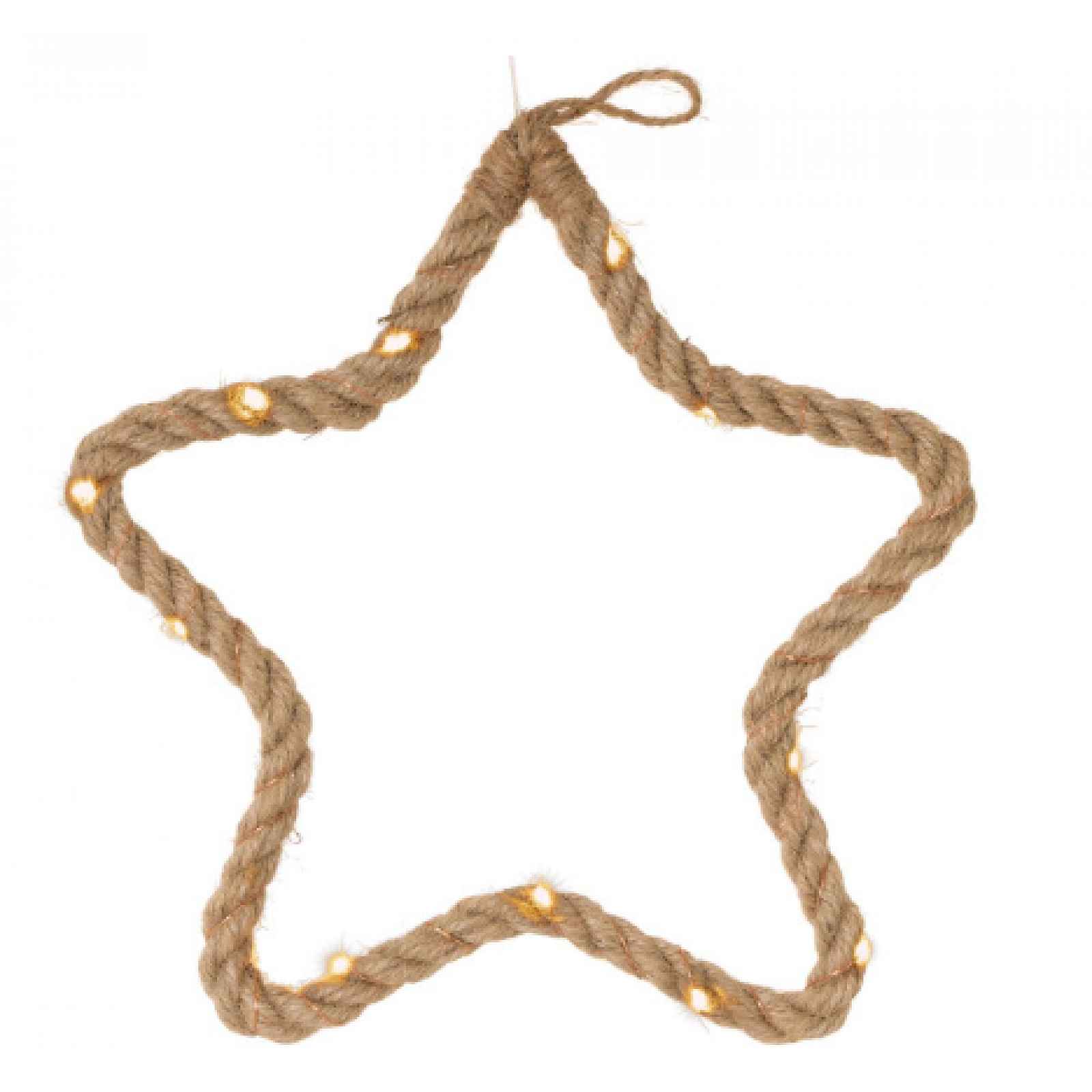 Vánoční dekorace hvězda, 15 LED, teplá bílá