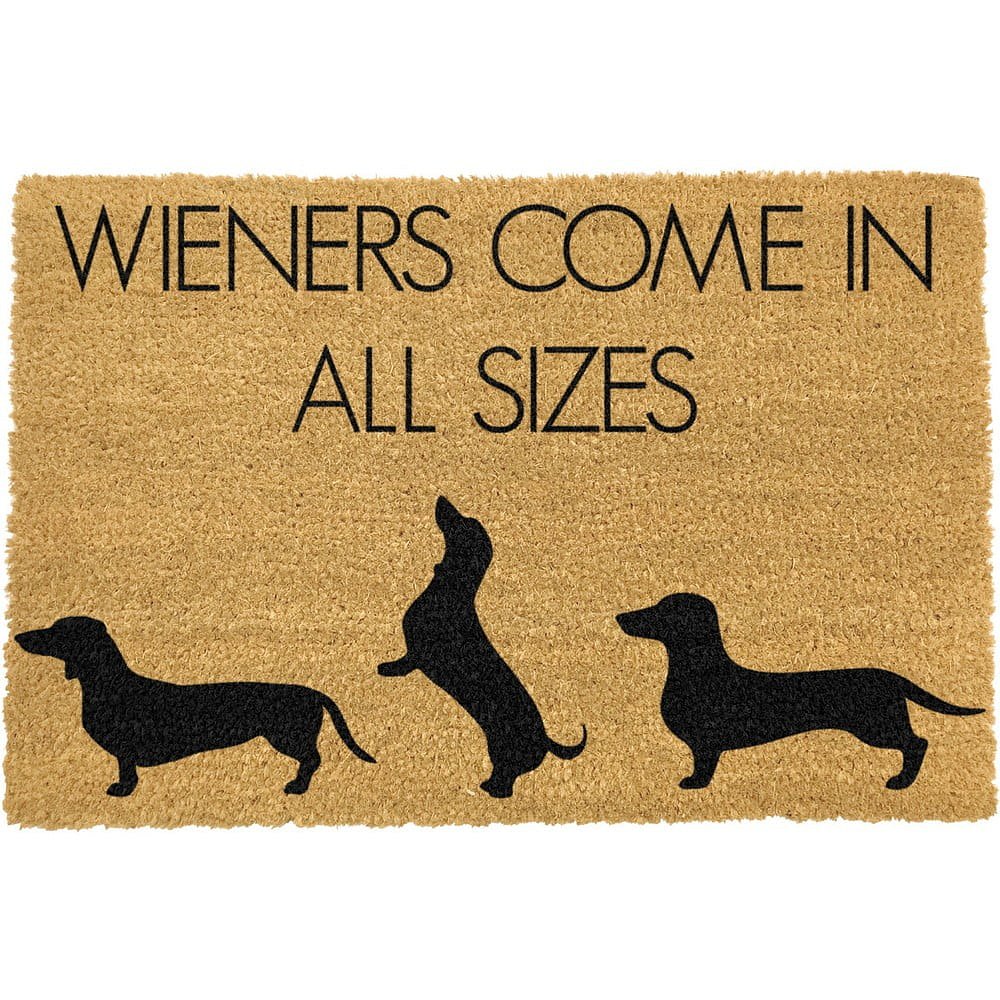 Rohožka z přírodního kokosového vlákna Artsy Doormats Weiners Come In All Sizes, 40 x 60 cm