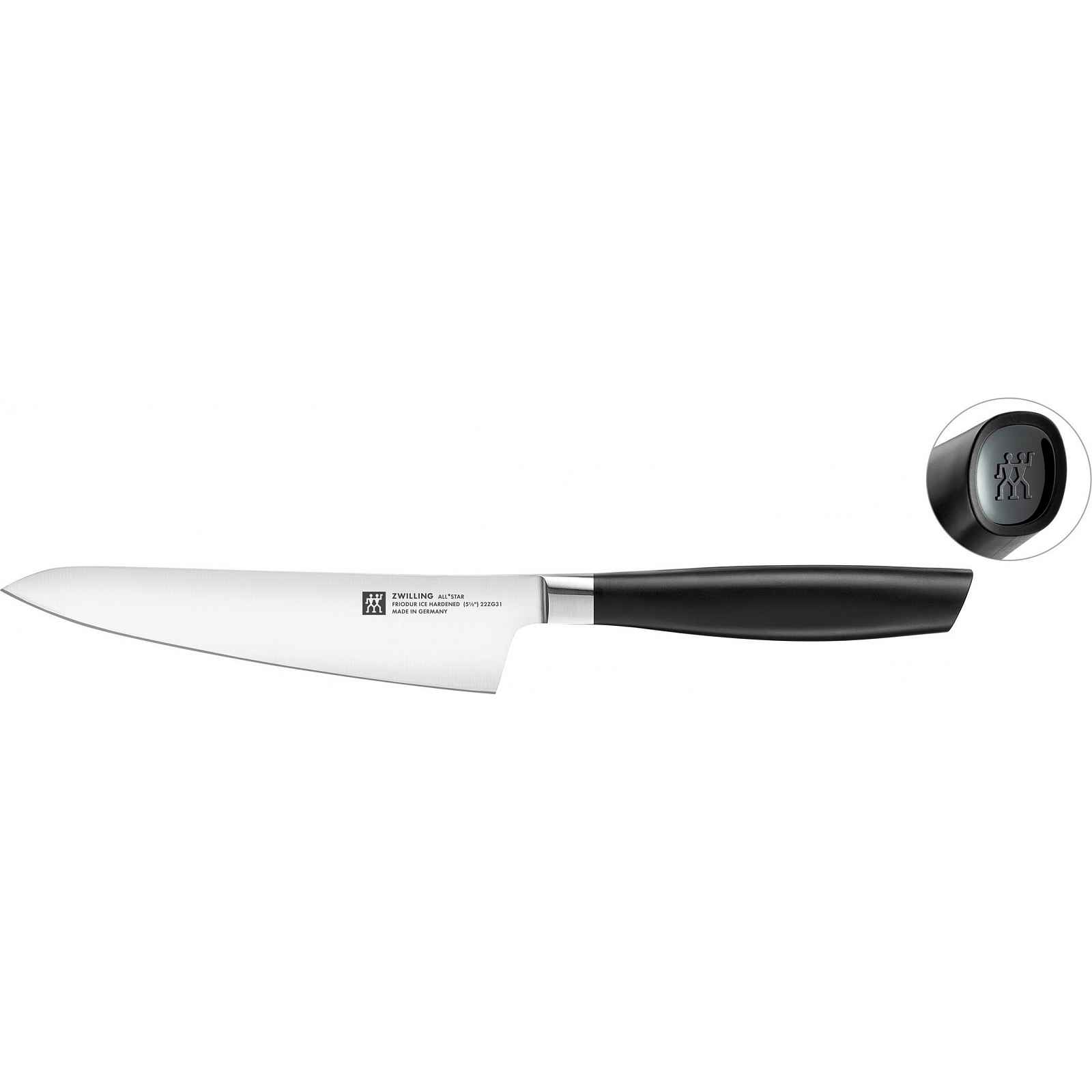 Zwilling Kompaktní kuchařský nůž All * Star, 14 cm, černé logo 1020442