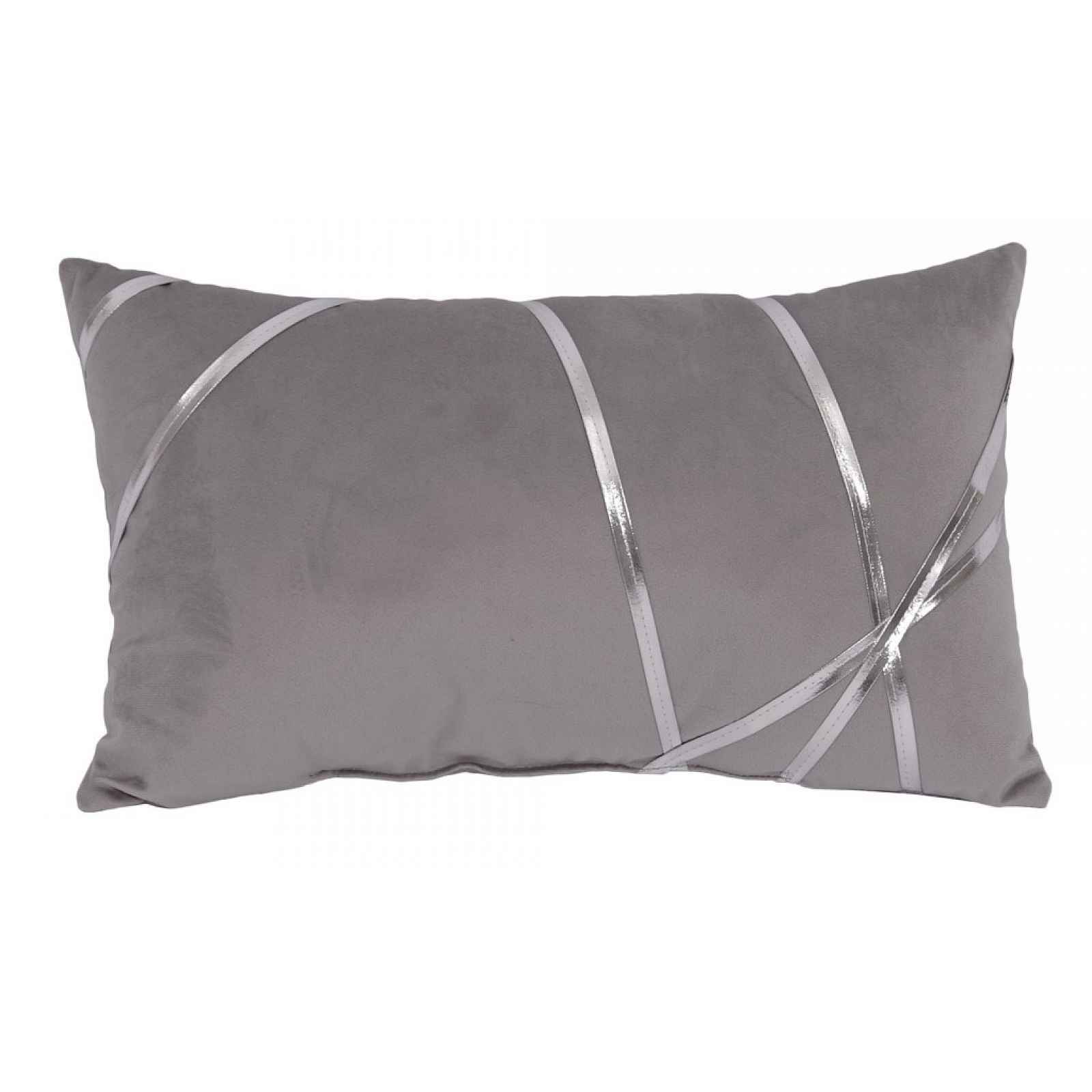 Dekorační polštář Vanessa 30x50 cm, stříbrný