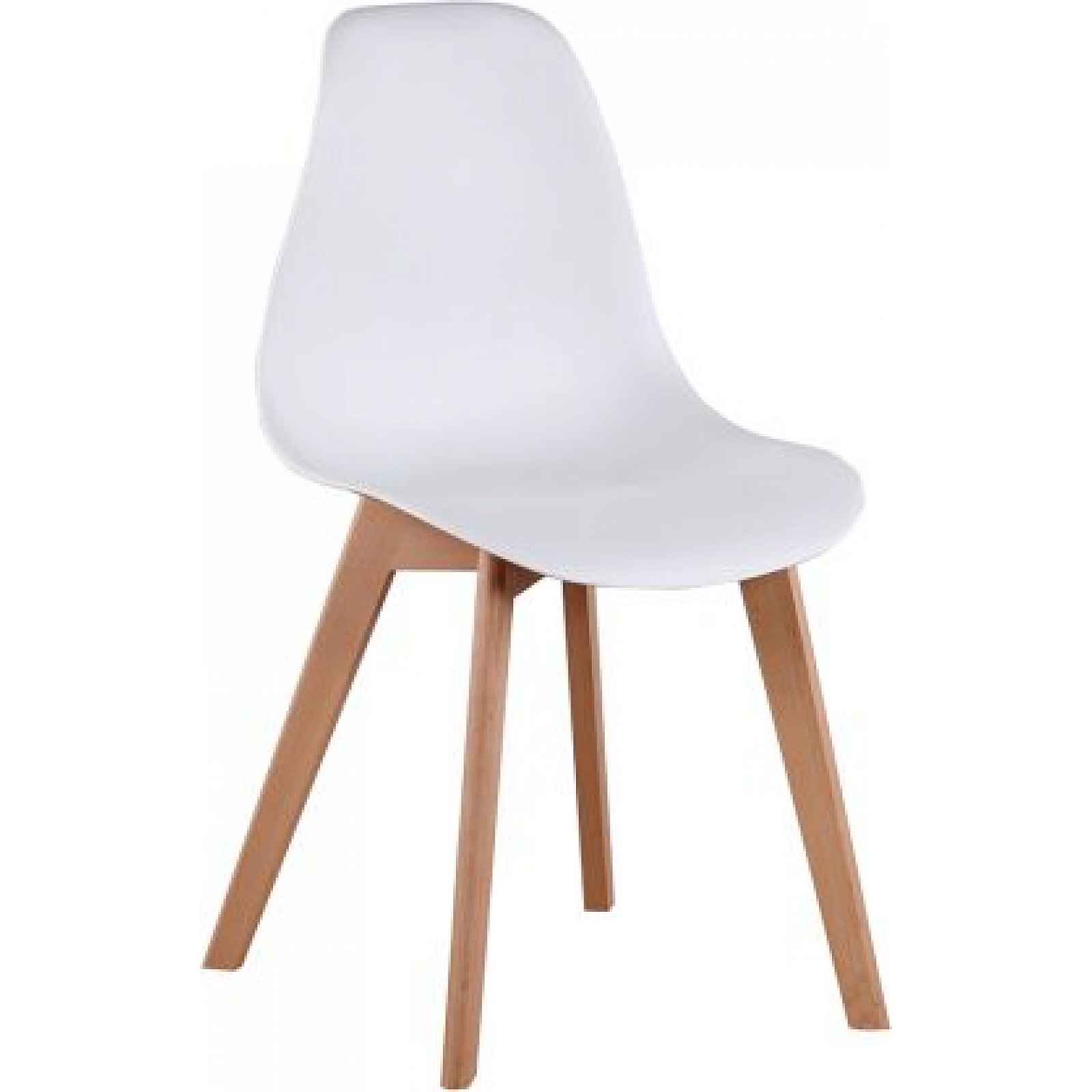 Jídelní židle, bílá/buk, AYNA - 46x51x85 cm