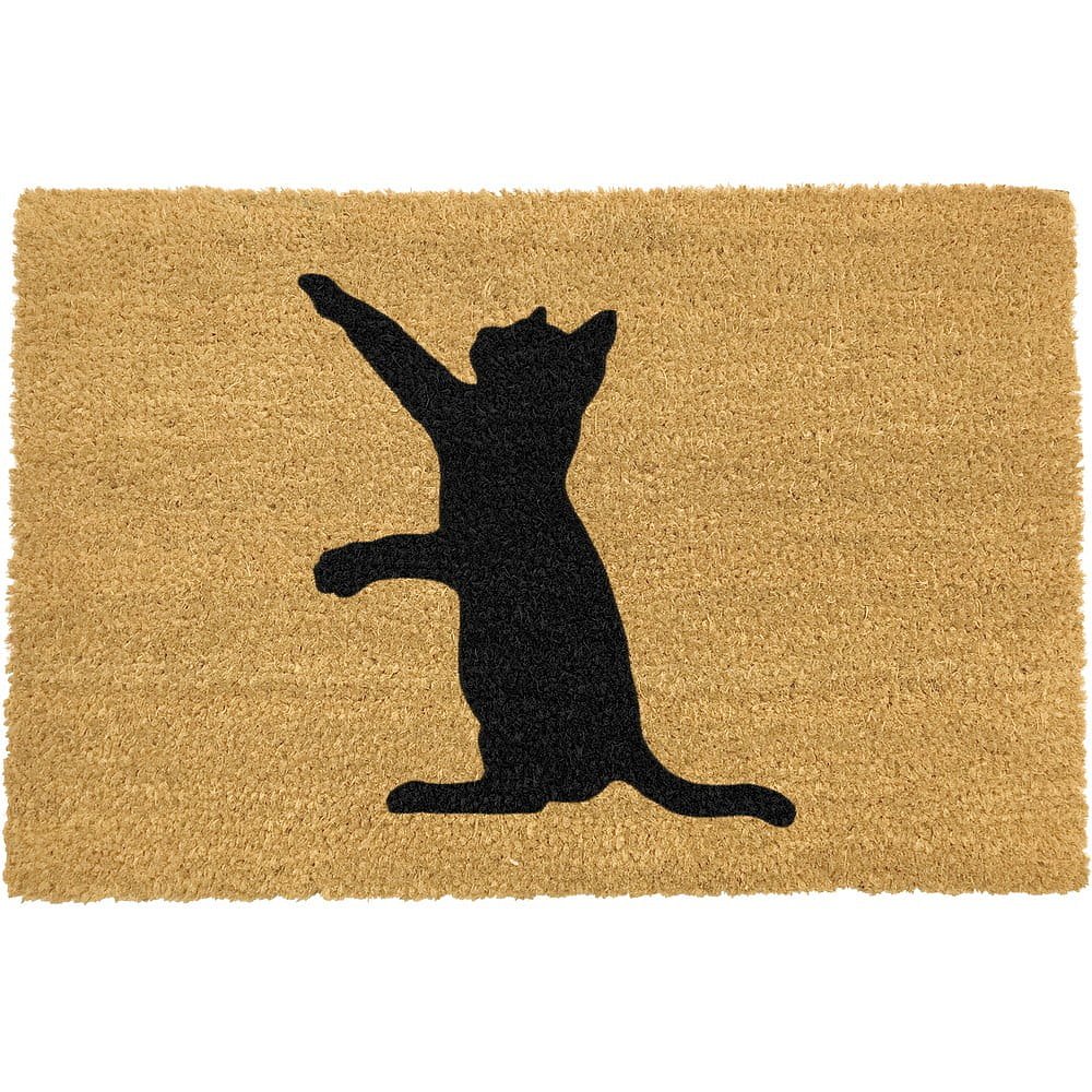 Rohožka z přírodního kokosového vlákna Artsy Doormats Cat, 40 x 60 cm