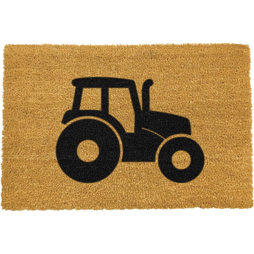 Rohožka z přírodního kokosového vlákna Artsy Doormats Tractor, 40 x 60 cm