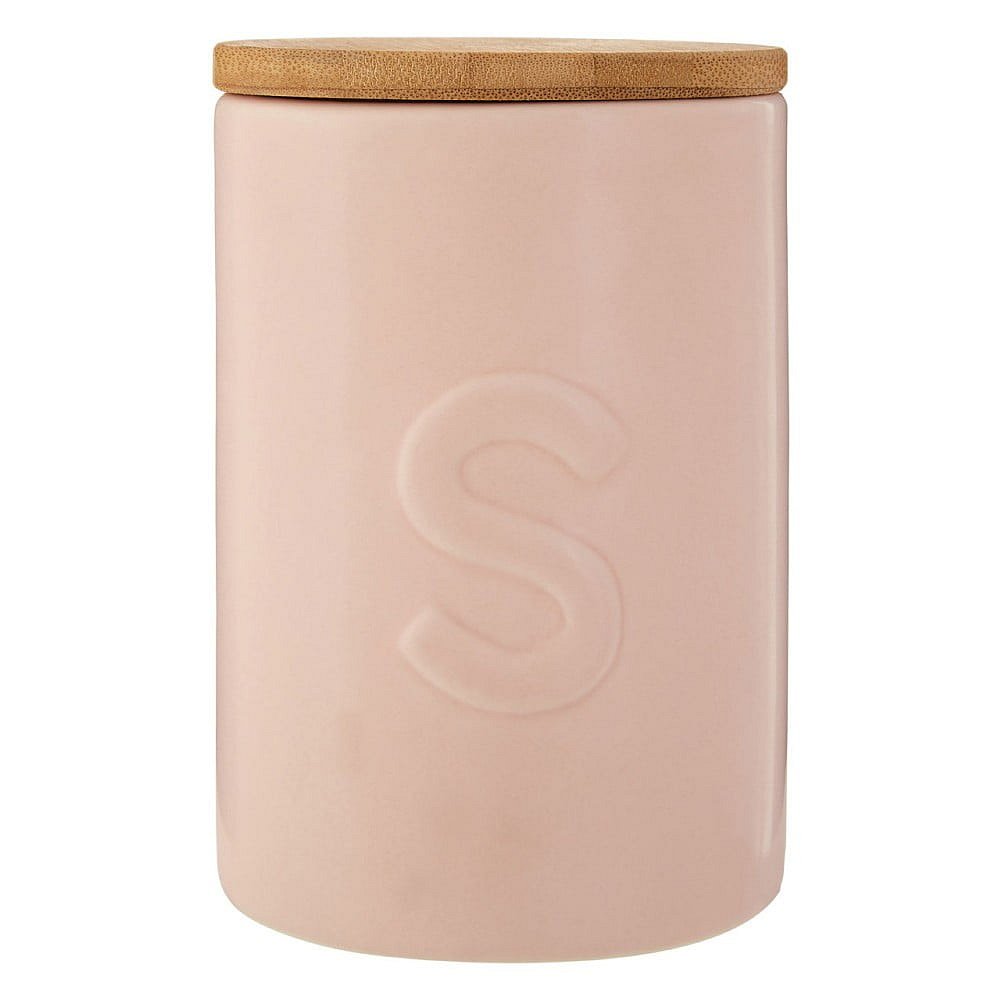 Růžová dóza na cukr s bambusovým víkem Premier Housewares Fenwick