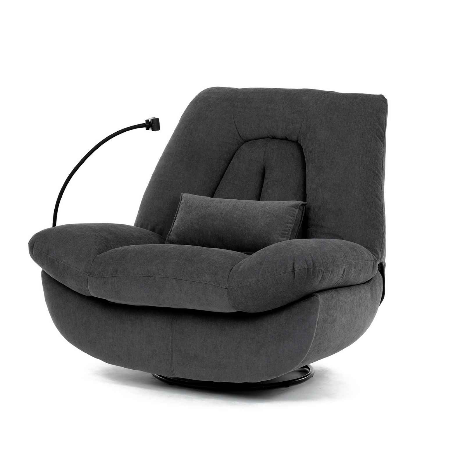 Polohovací elektrické křeslo se zabudovaným ovládáním, šedá