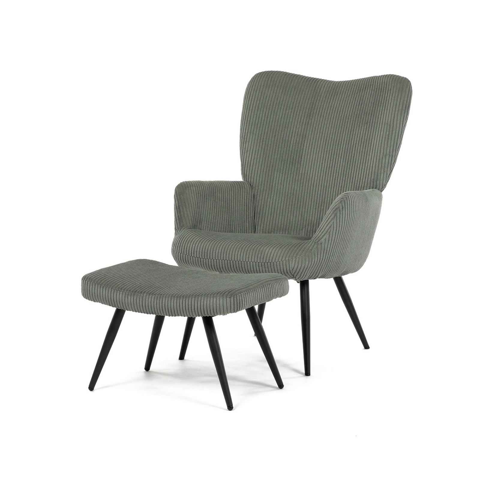 Relaxační křeslo s podnožkou L7285 GRN6, zelená