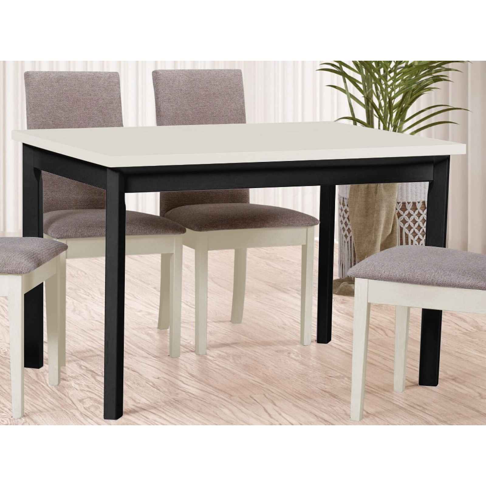 Obdélný jídelní stůl Maxim 120x80 cm, béžový kašmír/černý