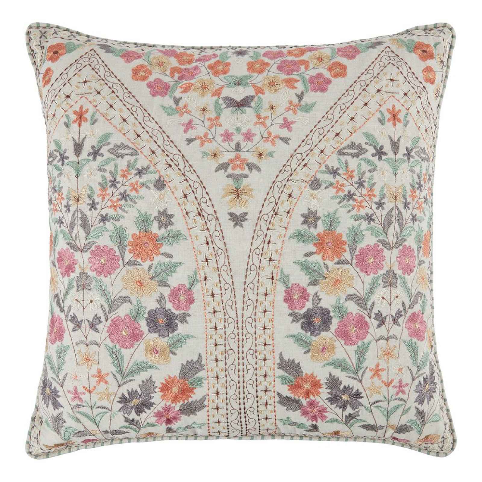 Butlers BOHEMIAN Polštář květiny 50 x 50 cm - přírodní