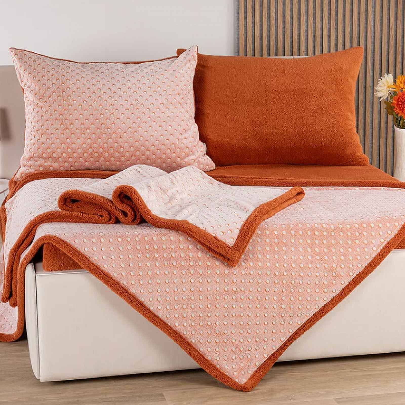 decoDoma Beránková souprava POLKA karamelová 3 ks