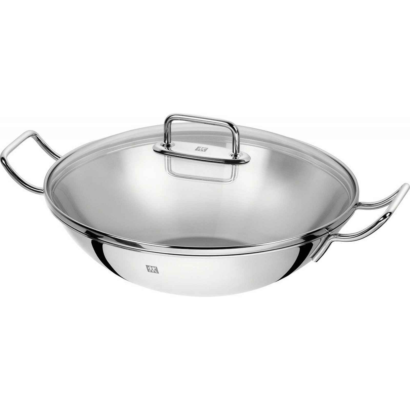 Zwilling Plus nerezová pánev wok 32 cm se skleněnou poklicí